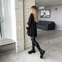 Load image into Gallery viewer, Women Lantern Sleeve Sweet Dress Casual High Waist Loose Mini Solid Color Dresses Female 2022 New Spring Fashion Party Dresses