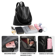 Load image into Gallery viewer, Women Leather Backpack Cowhide Genuine Leather Knapsack Colleague Girls Student School Bag  Lady Travel Packsack Shoulder Bags