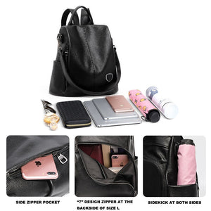 Women Leather Backpack Cowhide Genuine Leather Knapsack Colleague Girls Student School Bag  Lady Travel Packsack Shoulder Bags