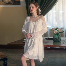 Load image into Gallery viewer, Women Leisure Pamajas Sets Silk Backless Lace Camisolas Long Robe Night Dress Sleepwear Bathrobe Lingerie Summer Nightwear 2022