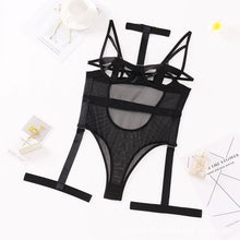 Load image into Gallery viewer, Women Lingerie Babydoll 2022 New Sexy Bodysuit Hollow Out Deep V Neck Halter Black Exotic Conjoined  Underwear One Piece