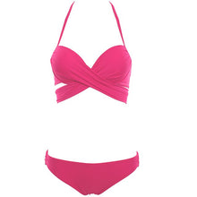 Load image into Gallery viewer, Women Low Waisted Bikinis Push Up Swimwear Bandage Biquinis Women Two Pieces Swimsuit Sexy Straps Bathing Suit