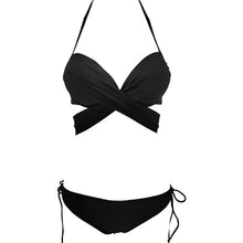 Load image into Gallery viewer, Women Low Waisted Bikinis Push Up Swimwear Bandage Biquinis Women Two Pieces Swimsuit Sexy Straps Bathing Suit