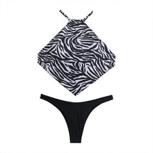 Load image into Gallery viewer, Women Low Waisted Triangle Bikini Set Swimwear Summer Halter Biquinis Padded Two Pieces Swimsuit Sexy Bathing Suit Korea Style