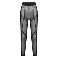 Load image into Gallery viewer, Women Mesh See Through Pants Women Hot Sexy High Waist Sheer Leggings Body-shaping Skinny Long Trousers Casual Sweatpants