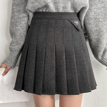Load image into Gallery viewer, Women Mini Pleated Skirts Ladies Autumn Winter England High Waist A-Line Preppy Style Skirt Female Solid Casual Streetwear