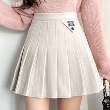 Load image into Gallery viewer, Women Mini Pleated Skirts Ladies Autumn Winter England High Waist A-Line Preppy Style Skirt Female Solid Casual Streetwear