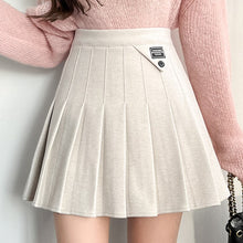 Load image into Gallery viewer, Women Mini Pleated Skirts Ladies Autumn Winter England High Waist A-Line Preppy Style Skirt Female Solid Casual Streetwear