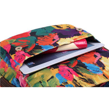 Load image into Gallery viewer, Women Multifunctional Genuine Leather Backpack Travel Casual Canvas Backpack Floral Rucksack Large School Bag For Teen Mochila