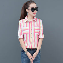 Load image into Gallery viewer, Women New Style Striped Long-sleeved Shirts Lady Casual Party Blouse