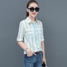 Load image into Gallery viewer, Women New Style Striped Long-sleeved Shirts Lady Casual Party Blouse