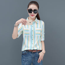 Load image into Gallery viewer, Women New Style Striped Long-sleeved Shirts Lady Casual Party Blouse