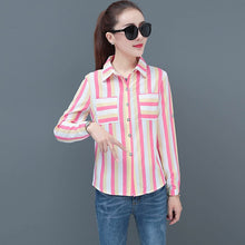 Load image into Gallery viewer, Women New Style Striped Long-sleeved Shirts Lady Casual Party Blouse
