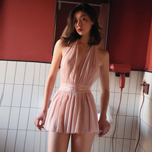 Load image into Gallery viewer, Women Night Dress  Women Camis Lace White Sexy Sleepwear Sleeveless Sashes Mesh Nightwear Ladies Black Sexy Nightgown