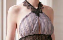 Load image into Gallery viewer, Women Night Gown Womens Nightgown Sleepwear Lace Sexy Lingerie lingerie mini dress homewear Femme sexy black