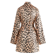 Load image into Gallery viewer, Women Night-robe Leopard Print Soft Comfortable Bathrobe Sleepwear Pajamas Homewear Cardigan Kimono Night Dress Casual Nightgown