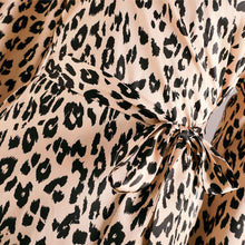 Load image into Gallery viewer, Women Night-robe Leopard Print Soft Comfortable Bathrobe Sleepwear Pajamas Homewear Cardigan Kimono Night Dress Casual Nightgown