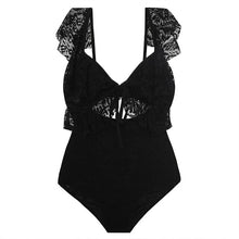 Load image into Gallery viewer, Women One Piece Ruffle Swimwear Cut Out Backless Swimsuit Solid Bathing Suit Bodysuit Beachwear Korea Style 2022 new