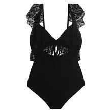 Load image into Gallery viewer, Women One Piece Ruffle Swimwear Cut Out Backless Swimsuit Solid Bathing Suit Bodysuit Beachwear Korea Style 2022 new