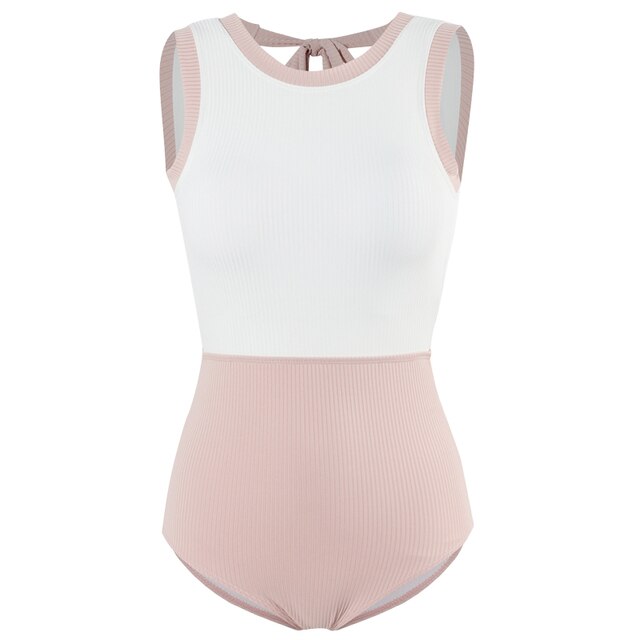 Women One Piece Swimwear Padded Bathing Suit Solid Bandage Monokini Backless Swim Suit Korea Style Open Back Beachwear