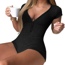 Load image into Gallery viewer, Women Pajama Sexy Polyester Onesie Ladies Sleepwear One Piece Jumpsuit Pajamas Nightwear for Adults Solid Sexy Nighties Short