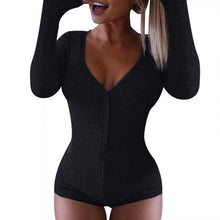 Load image into Gallery viewer, Women Pajama Sexy Polyester Onesie Ladies Sleepwear One Piece Jumpsuit Pajamas Nightwear for Adults Solid Sexy Nighties Short