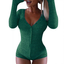 Load image into Gallery viewer, Women Pajama Sexy Polyester Onesie Ladies Sleepwear One Piece Jumpsuit Pajamas Nightwear for Adults Solid Sexy Nighties Short