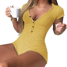 Load image into Gallery viewer, Women Pajama Sexy Polyester Onesie Ladies Sleepwear One Piece Jumpsuit Pajamas Nightwear for Adults Solid Sexy Nighties Short