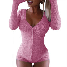 Load image into Gallery viewer, Women Pajama Sexy Polyester Onesie Ladies Sleepwear One Piece Jumpsuit Pajamas Nightwear for Adults Solid Sexy Nighties Short