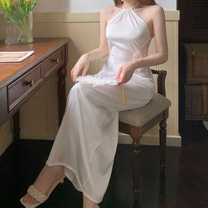 Women Pajamas Ice Silk Material Sleepwear Dresses Y2k Loungewear Top Women&#39;S Home Clothes Sexy Nightwear Loose And Comfortable
