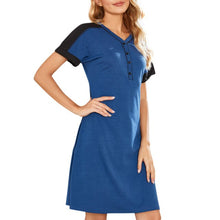 Load image into Gallery viewer, Women Pajamas Robe Femme Sexy Nightdress Splicing V Neck Short Sleeve Soft Comfortable Homewear Sleepwear Pyjama Loungwear Mujer