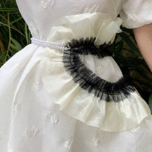 Load image into Gallery viewer, Women Robe 2021 Summer Jacquard New Slim Foreign Style A-line Dress Beading Chain Waist Cover Fashion Puff Sleeve O-neck Vestido