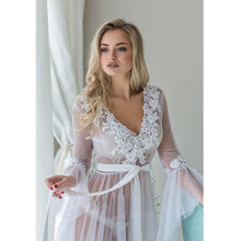 Load image into Gallery viewer, Women Robes Lace Sleepwear Babydoll See Through Ladies Floral Long Dress Sexy Clothes For Taking Pictures