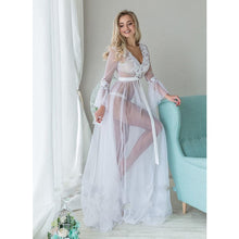 Load image into Gallery viewer, Women Robes Lace Sleepwear Babydoll See Through Ladies Floral Long Dress Sexy Clothes For Taking Pictures