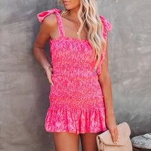 Load image into Gallery viewer, Women Ruffle Ruched Mini Dress 2022 Summer Sexy Backless Cami Dresses Girls Sleeveless Beach Dress Sundress Robe De Plage