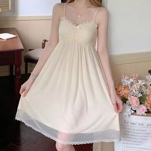 Women&#39;S Pajamas Robe Nightdress 2 Piece Set Romantic Lace Mesh Sleepwear Sexy Palace Princess Style Long Sleeve Home Wear Women