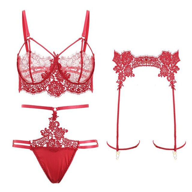 Women Set Intimate Underwear Brassiere Women's Intimates Bra & Brief Sets Lingerie Lace Thin Bra French Style Bralette Underwear