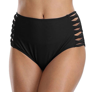 Women Sexy Bikini Lady Push Up Beach Swimsuit High Waist Hollow Out Bottoms S-2XL Black Wolf Swim Shorts Wholesale DropShipping