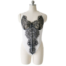 Load image into Gallery viewer, Women Sexy Bodysuit Lace Stitching Mesh Halter One-piece Sexy Pajamas for Ladies Plus Size