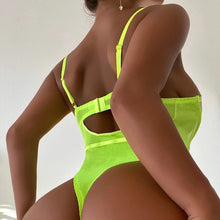 Load image into Gallery viewer, Women Sexy Bodysuits Corset Floral Embroidery Floral Underwear Bra Transparent Erotic Costumes Sensual Shaping Lingerie