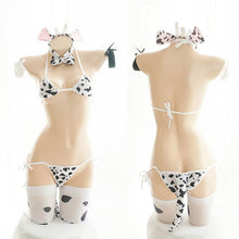 Load image into Gallery viewer, Women Sexy Cow Cosplay Costume Three-point Bikini Set Swimsuit Anime Girls Swimwear Clothing Lolita Bra and Panty Set Nightgown
