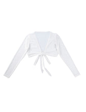 Load image into Gallery viewer, Women Sexy Deep V Crop Tops Long Sleeve Plunge Open Front Tie Up Mesh See Through Sheer Tee Shirt Tank Tops Slim Fit Streetwear