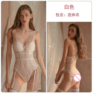 Women Sexy Erotic Underwear Lace V Neck Transparent Mesh Hollow Backless Bandage  Elasticity Corset  Hot Sexy Girl  Bodysuits