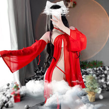 Load image into Gallery viewer, Women Sexy Exotic Lingeries Set Halloween Christmas Cosplay Costume G-string T-Back Antique Nightgowns Red Dress