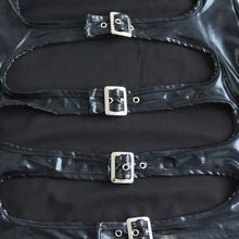 Load image into Gallery viewer, Women Sexy Faux Leather Fetish Short Mini Dress Wet Look Open Butt Skirt Party Clubwear with Gloves Catsuit Costume