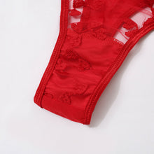 Load image into Gallery viewer, Women Sexy Heart Embroidery Underwear 3 Pieces Set Erotic Bra and Brief Set Garters Leg Belt Sensual Lingerie Exotic Suit