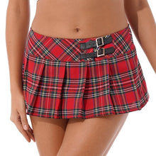 Load image into Gallery viewer, Women Sexy Lady Plaid Skirt Schoolgirl Sleepwear Mini Skirts Night Preppy Scottish Grid Pleated Miniskirt Fancy Parties Clubwear