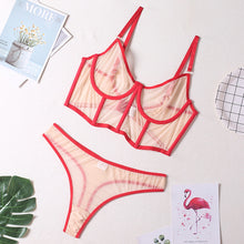 Load image into Gallery viewer, Women Sexy Lingerie 2 Piece underwear Set with Transparent Underwire Bra and Briefs See-Through Panties Erotic Sensual Underwear