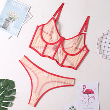Load image into Gallery viewer, Women Sexy Lingerie 2 Piece underwear Set with Transparent Underwire Bra and Briefs See-Through Panties Erotic Sensual Underwear