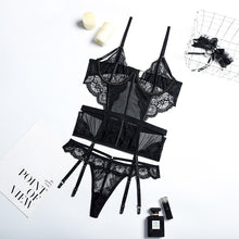 Load image into Gallery viewer, Women Sexy Lingerie Bondage Sets Mesh Underwear Push Up Bras Sex Panties Garters Temptation Porn Sensual Erotic Costumes Set